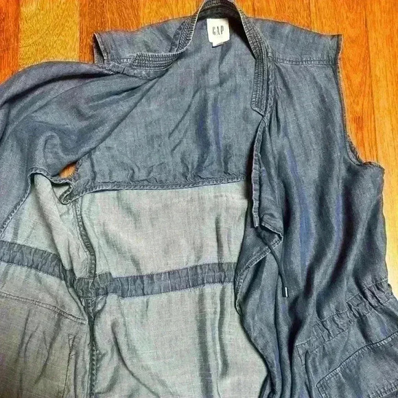 GAP | Long “denim” lyocell vest size small  (fits larger) - Picture 2 of 5